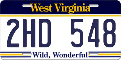 WV license plate 2HD548