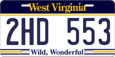 WV license plate 2HD553