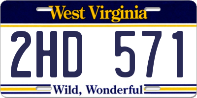 WV license plate 2HD571