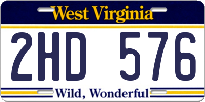 WV license plate 2HD576
