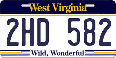 WV license plate 2HD582