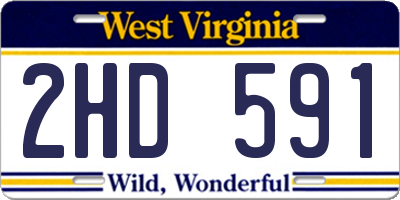 WV license plate 2HD591