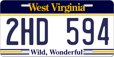 WV license plate 2HD594