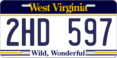 WV license plate 2HD597