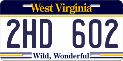 WV license plate 2HD602