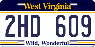 WV license plate 2HD609