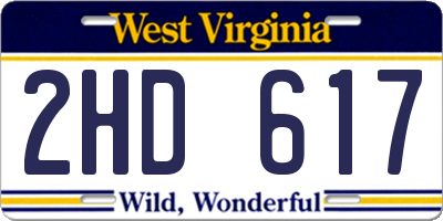 WV license plate 2HD617