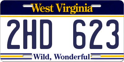 WV license plate 2HD623