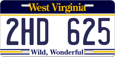 WV license plate 2HD625
