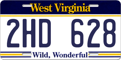 WV license plate 2HD628