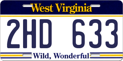WV license plate 2HD633