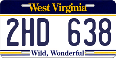 WV license plate 2HD638