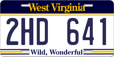 WV license plate 2HD641