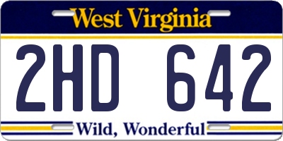 WV license plate 2HD642