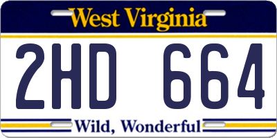 WV license plate 2HD664