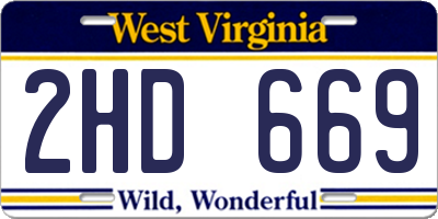 WV license plate 2HD669