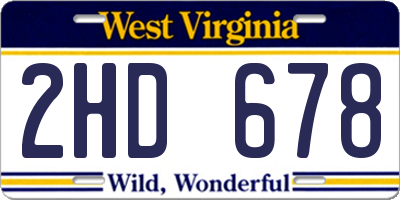 WV license plate 2HD678