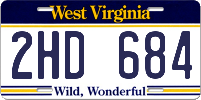 WV license plate 2HD684