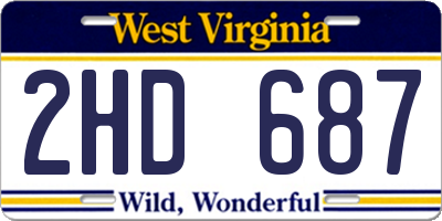 WV license plate 2HD687