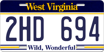 WV license plate 2HD694