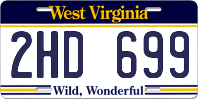 WV license plate 2HD699
