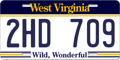 WV license plate 2HD709