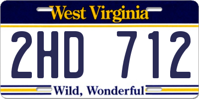 WV license plate 2HD712