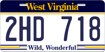 WV license plate 2HD718