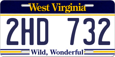 WV license plate 2HD732