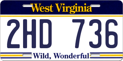 WV license plate 2HD736