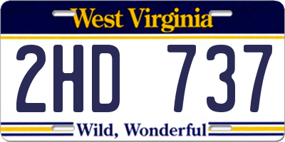 WV license plate 2HD737