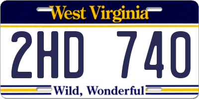 WV license plate 2HD740