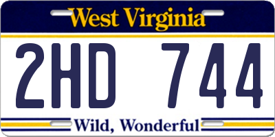 WV license plate 2HD744