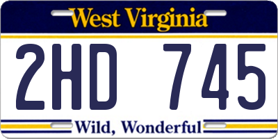 WV license plate 2HD745