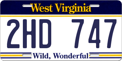 WV license plate 2HD747
