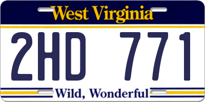 WV license plate 2HD771