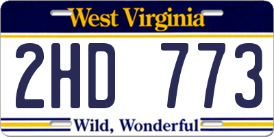 WV license plate 2HD773