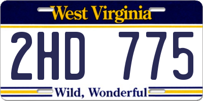 WV license plate 2HD775