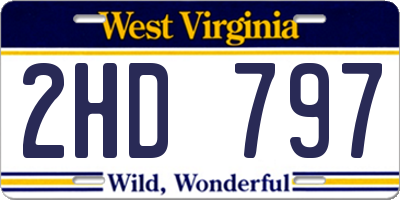 WV license plate 2HD797