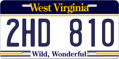 WV license plate 2HD810
