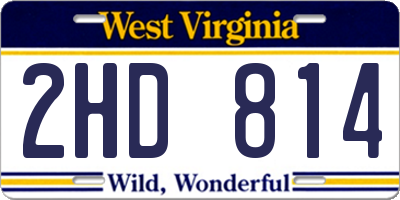 WV license plate 2HD814