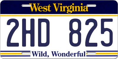 WV license plate 2HD825