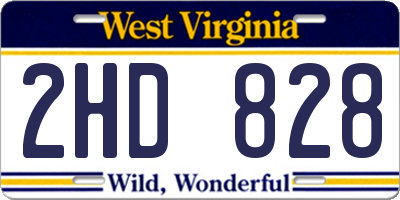 WV license plate 2HD828