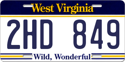 WV license plate 2HD849