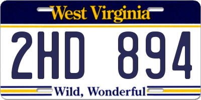 WV license plate 2HD894