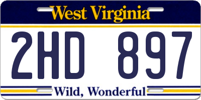 WV license plate 2HD897