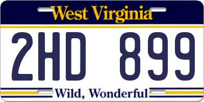 WV license plate 2HD899