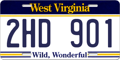 WV license plate 2HD901