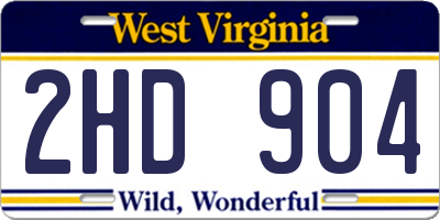 WV license plate 2HD904