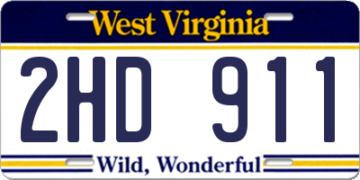 WV license plate 2HD911